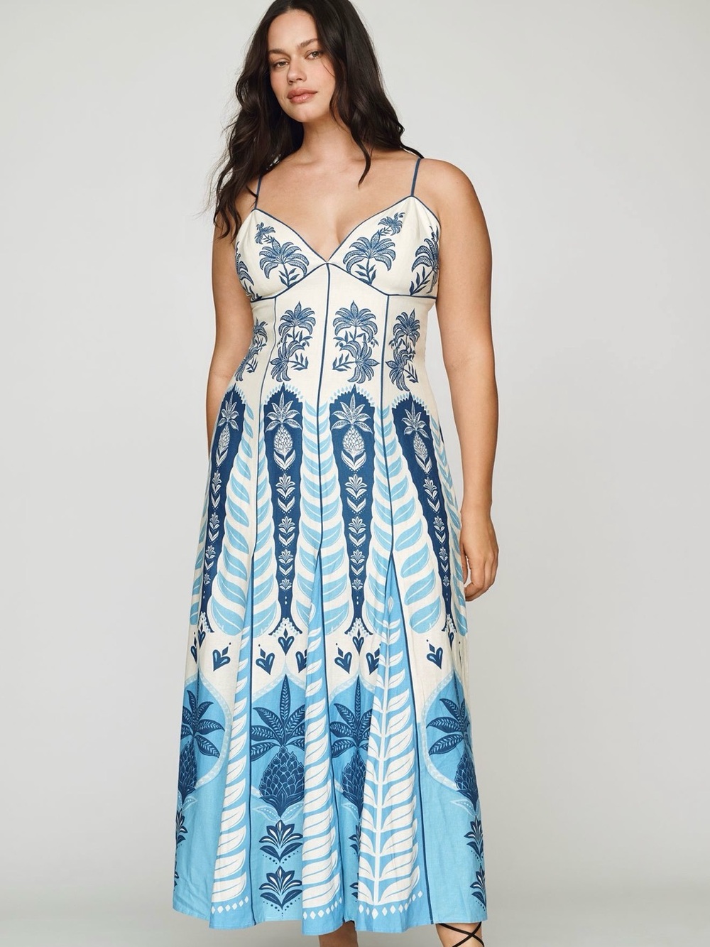 FARM RIO Women's Blue and White Maxi Dress 3X NWT